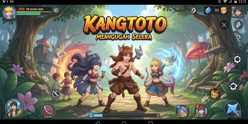 Screenshot gameplay menampilkan karakter anime beraksi dalam petualangan epik.