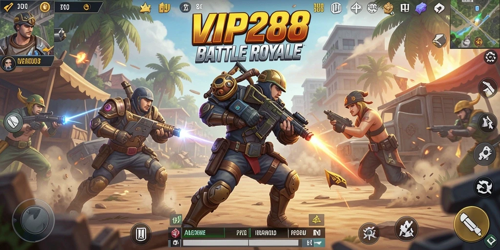 Gameplay intens dalam pertempuran Battle Royale VIP288
