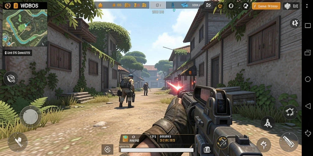 Screenshot gameplay WDBOS yang menampilkan aksi tembak-menembak seru.